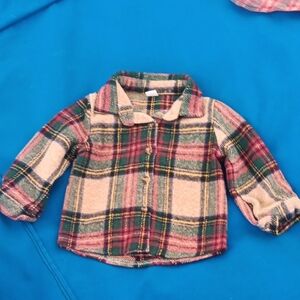SHEIN Kids Multicolor Plaid Button Down Shirt